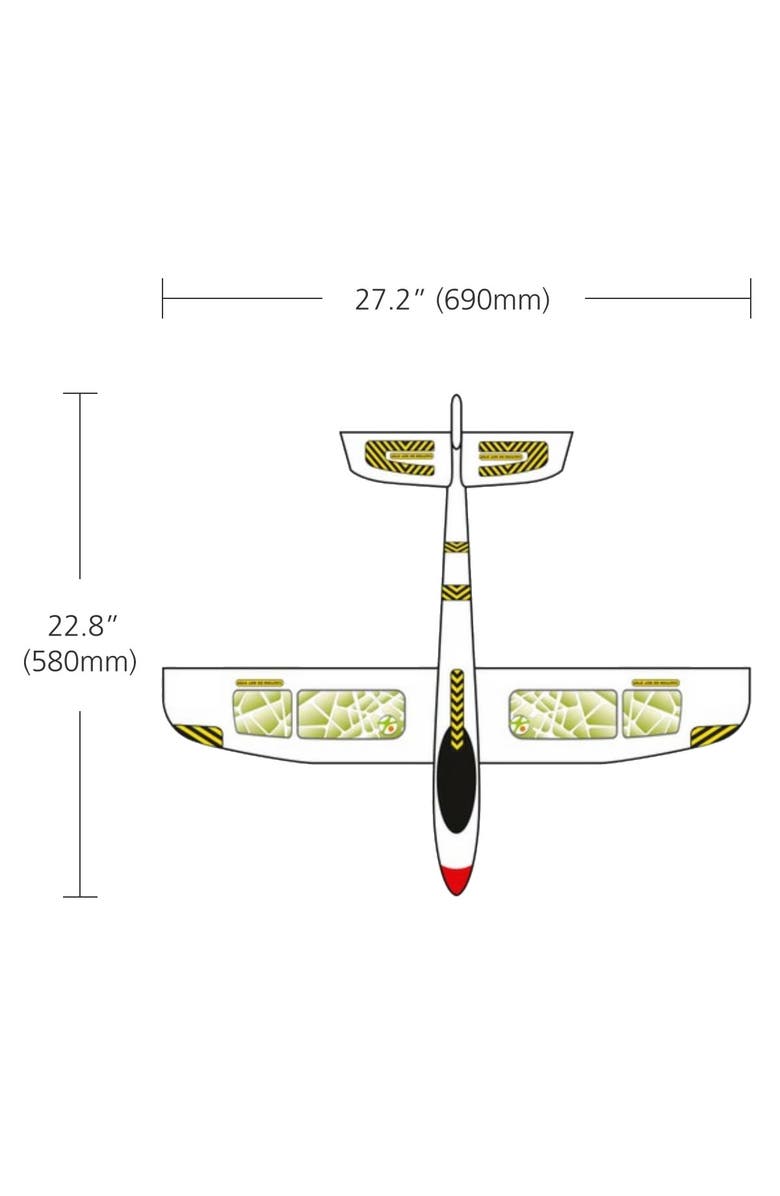 HABA Terra Kids Maxi Hand Glider with Boomerang Setting - Easy to Assemble 22" Sturdy Styrofoam Airplane with Decals, Alternate, color, White