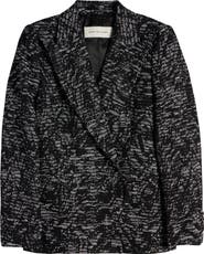 Dries Van Noten Beaura Abstract Swirl Jacquard Double Breasted Blazer