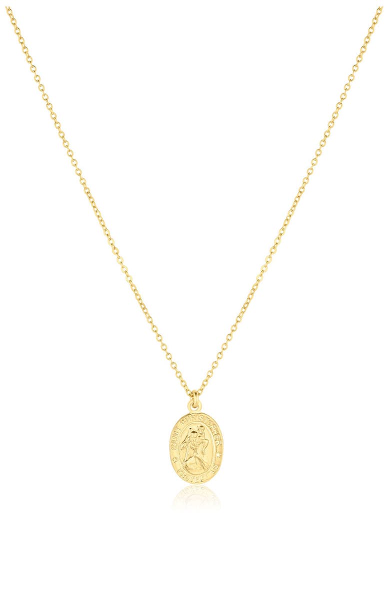 Set & Stones St. Christopher Charm Necklace, Main, color, Gold