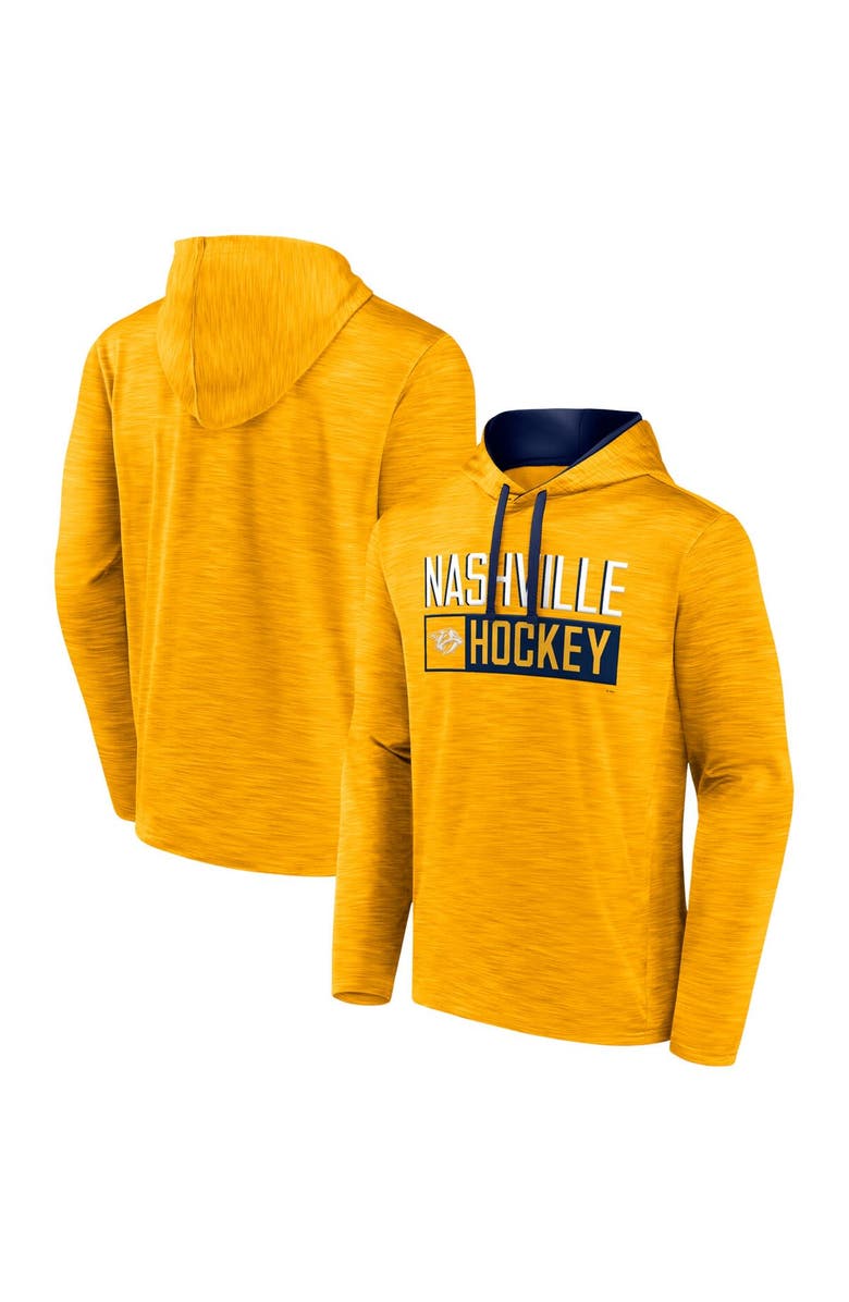FANATICS Men's Fanatics Branded Heather Gold Nashville Predators Close Shave Pullover Hoodie, Main, color, 