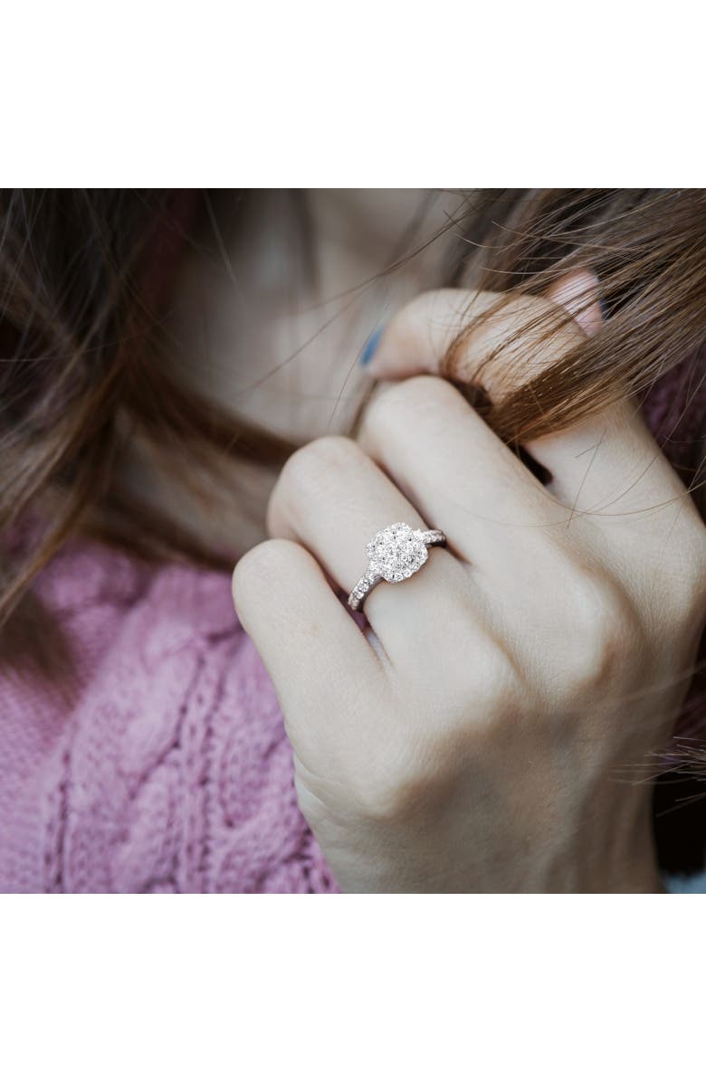 Julianna B. Diamond Cluster Halo Engagement Ring 14k, Alternate, color,