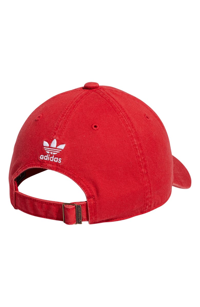 adidas Originals Trefoil Logo Baseball Cap, Alternate, color, Better Scarlet/ White