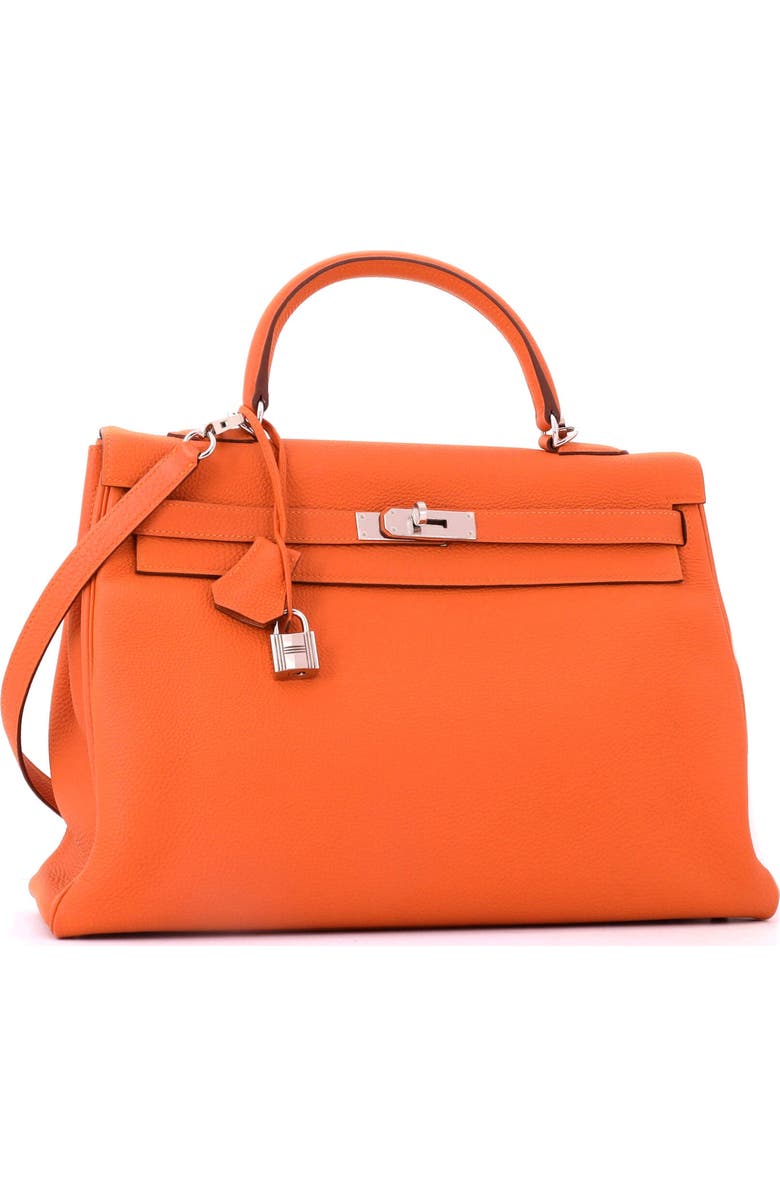 Pre-Owned Hermes Kelly Handbag Orange Togo with Palladium Hardware 35, Alternate, color, Orange H