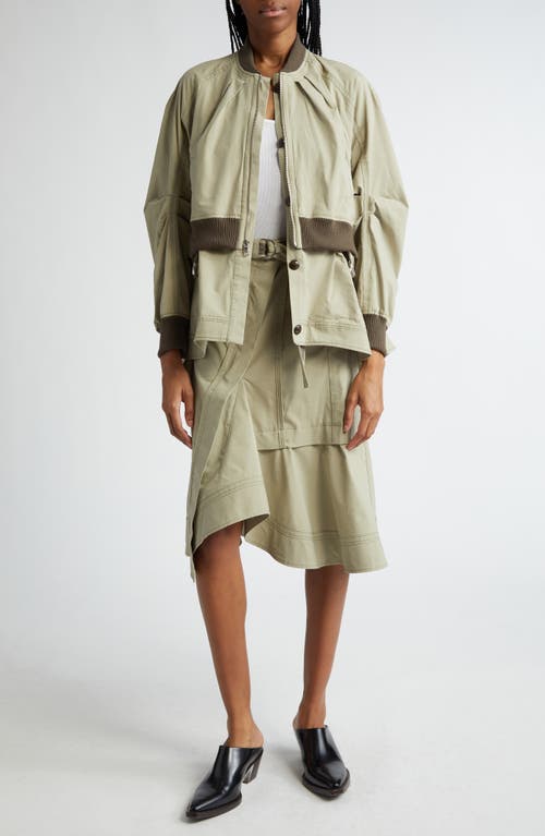 3.1 Phillip Lim Layered Cotton Blend Cargo Skirt In Fog