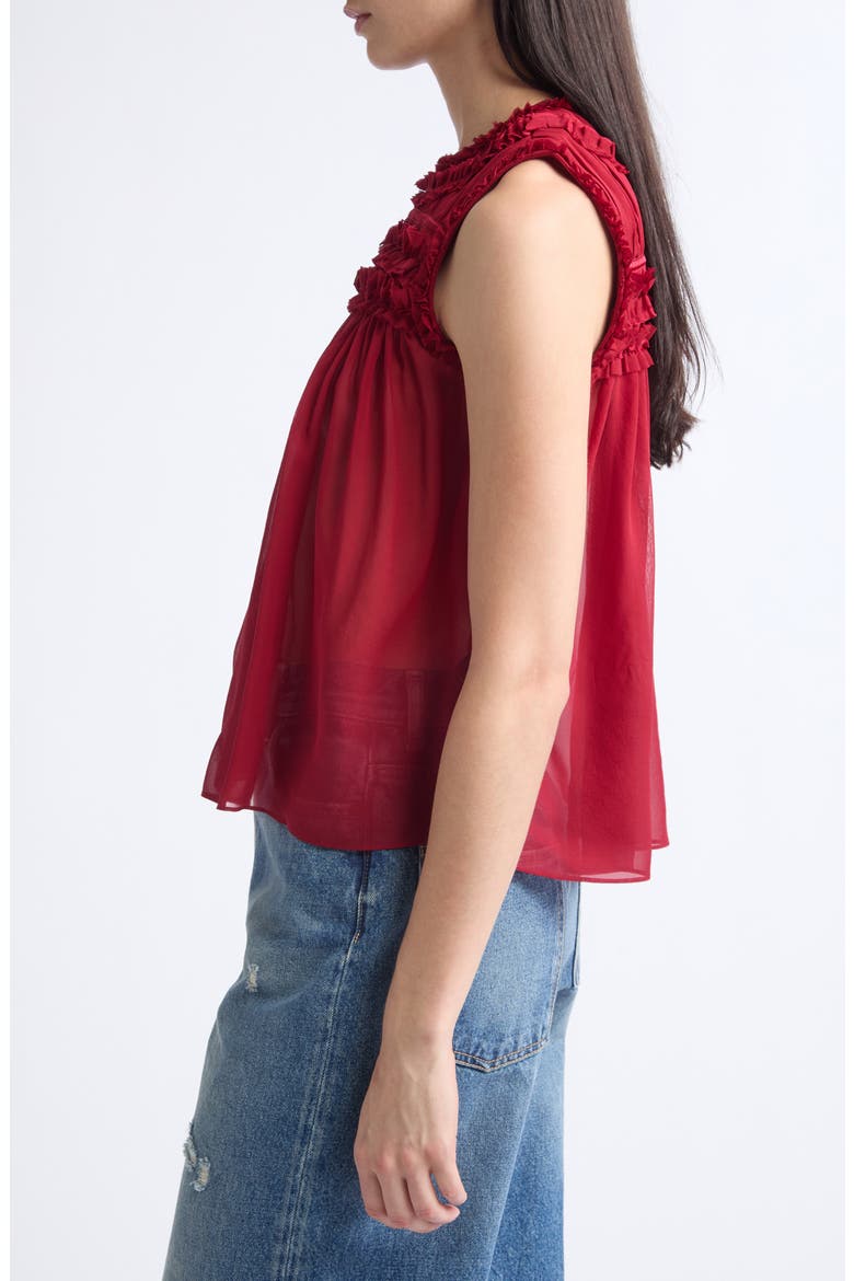 Effie Silk Shirt, Alternate, color, CERISE