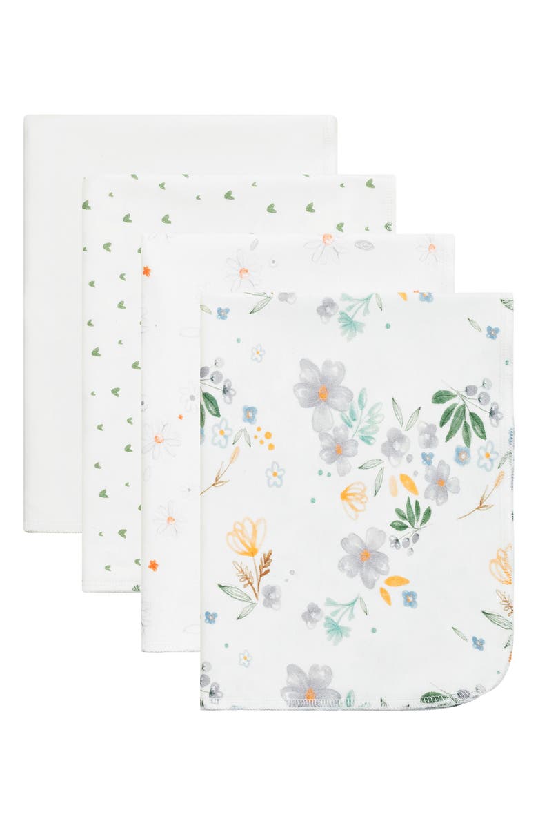 Under the Nile Assorted 4-Pack Organic Cotton Burp Cloths, Alternate, color, 