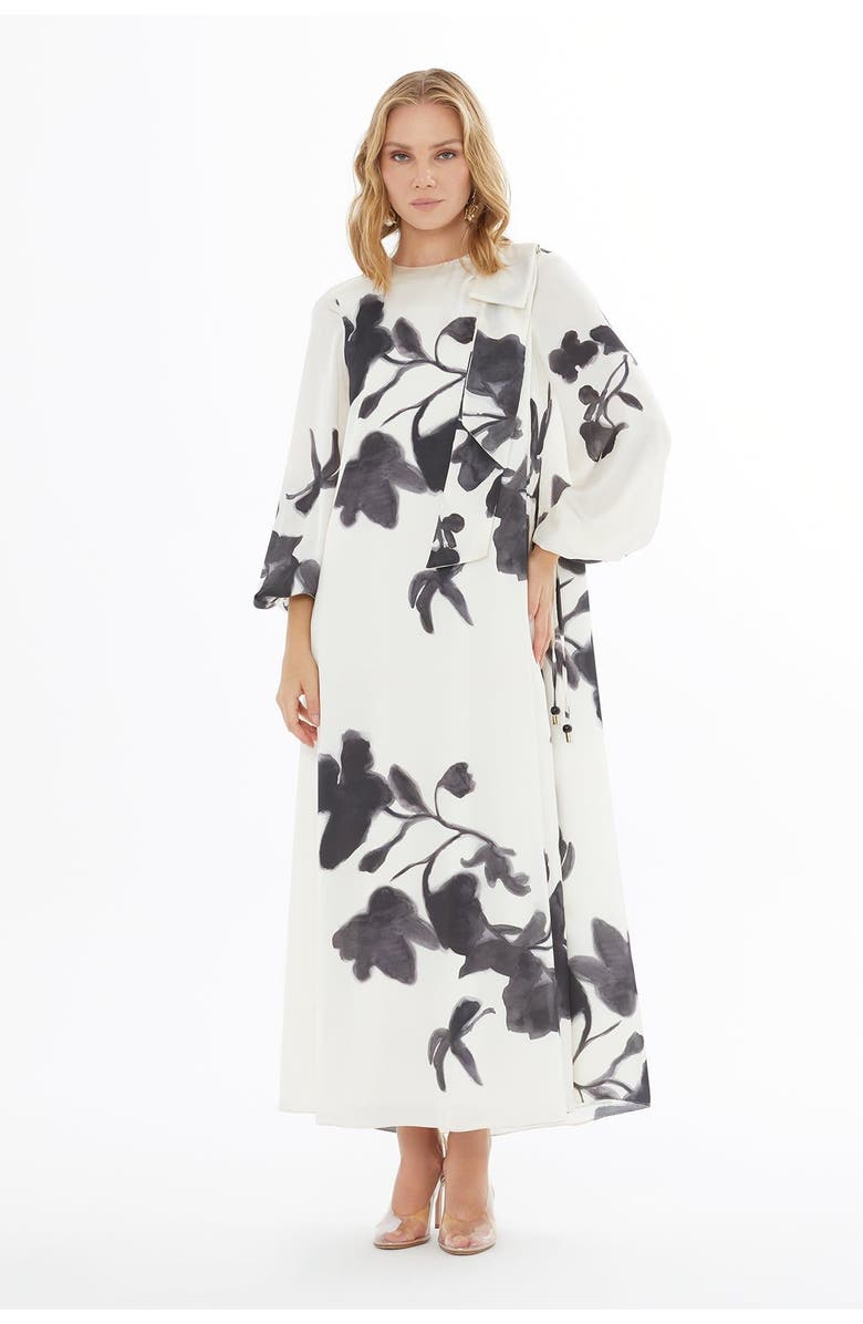 Gizia Ruffled Dress with Back Button Closure, Alternate, color, Black