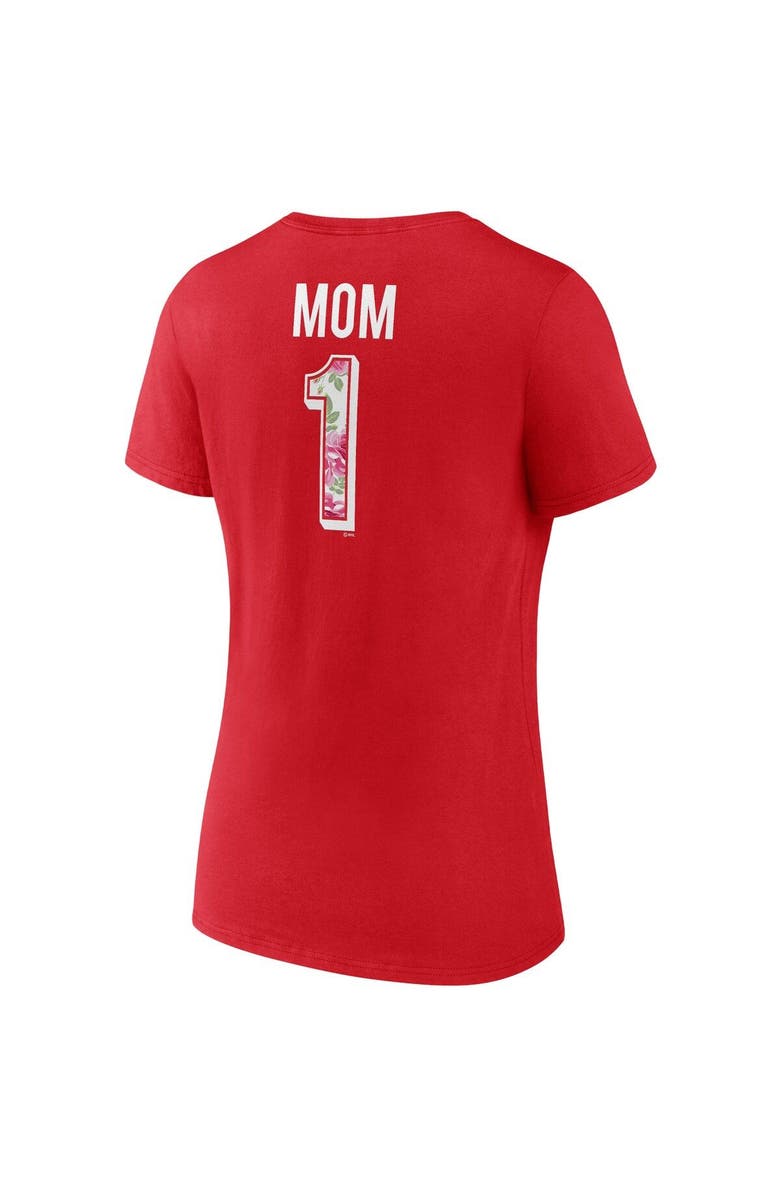 FANATICS Women's Fanatics Branded Red Washington Capitals Team Mother's Day V-Neck T-Shirt, Alternate, color, Red