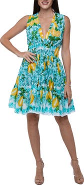 RANEES Positano Sleeveless Lemon Minidress