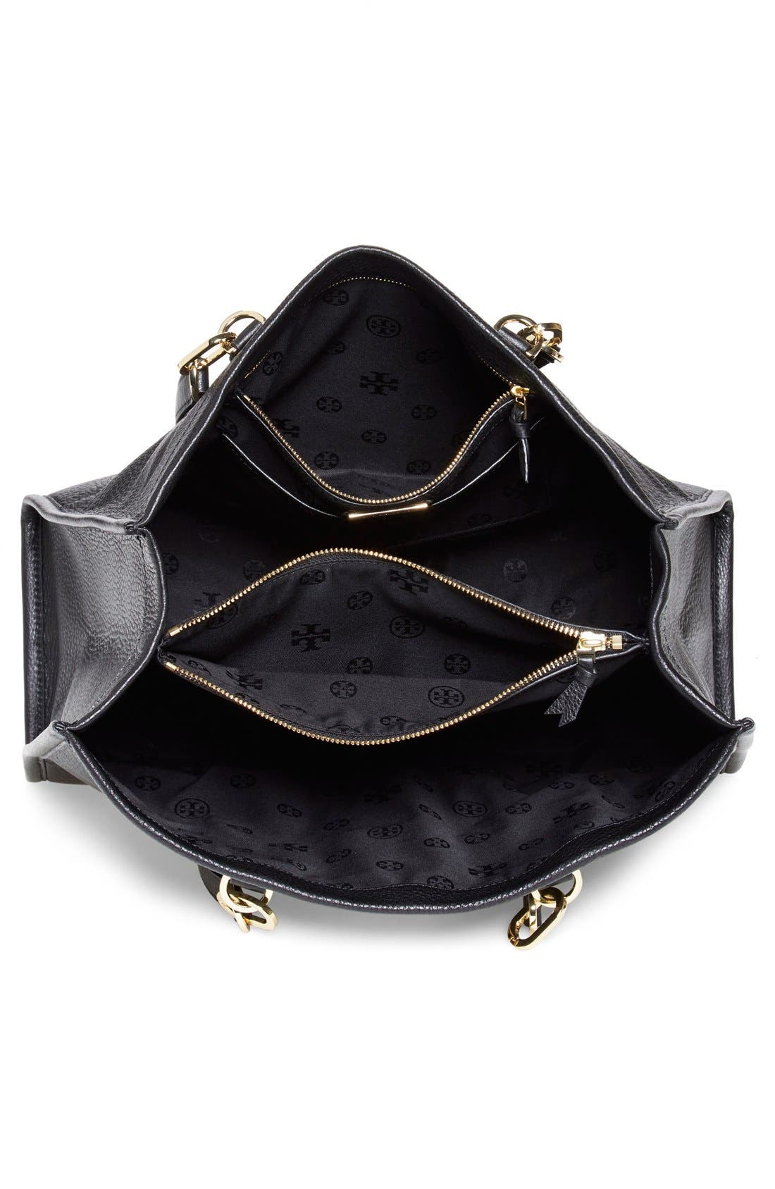 'Britten' Leather Tote, Alternate, color, BLACK