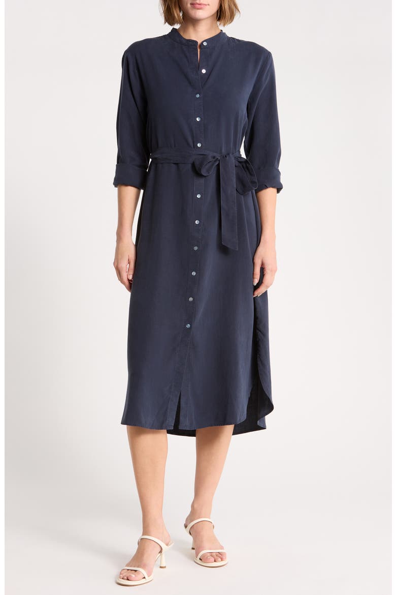 Flowy Hem Maxi Shirtdress, Main, color, ENDLESS SEA