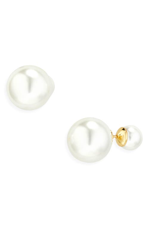 Shashi Double Pearl Stud Earrings