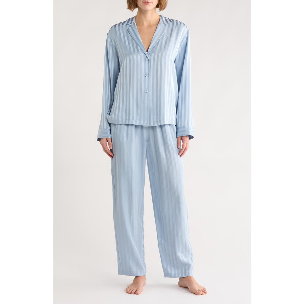 Lunya Stripe Washable Silk Button-up Pajamas