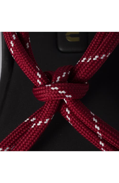 Miu Miu Nastro Cross Rope Grip-strap Sandals In Amaranto