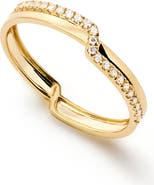 Ana Luisa Solid Yellow Gold - Diamond Elevate Ring