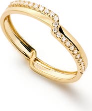 Ana Luisa Solid Yellow Gold - Diamond Elevate Ring