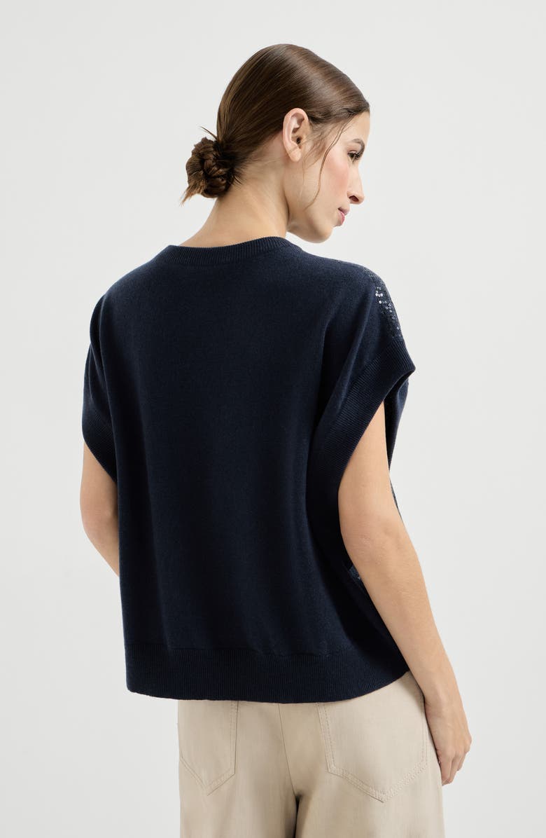 Brunello Cucinelli Dazzling Embroidery sweater, Alternate, color, Blue