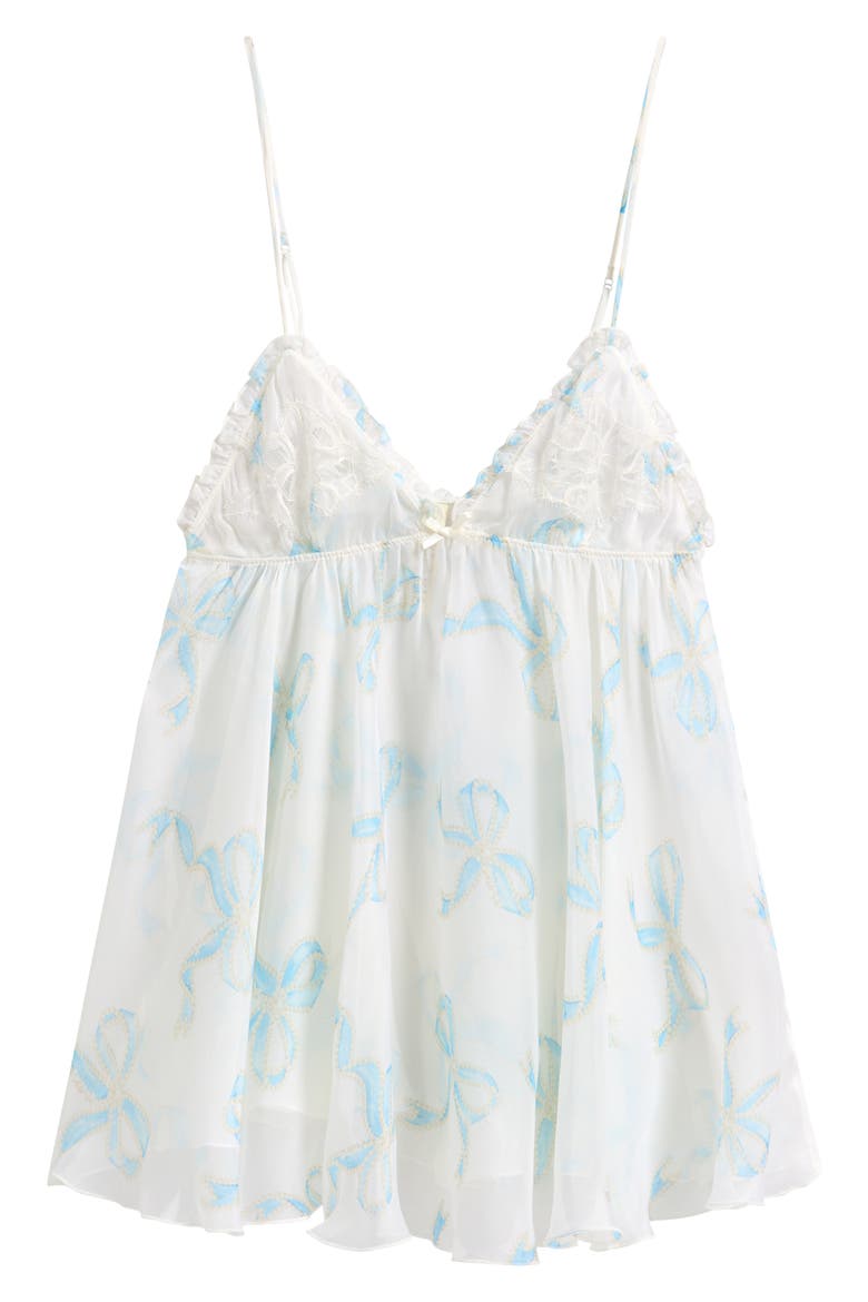Romance Silk Babydoll Slip, Alternate, color, IVORY PEARL BOWS PRINT