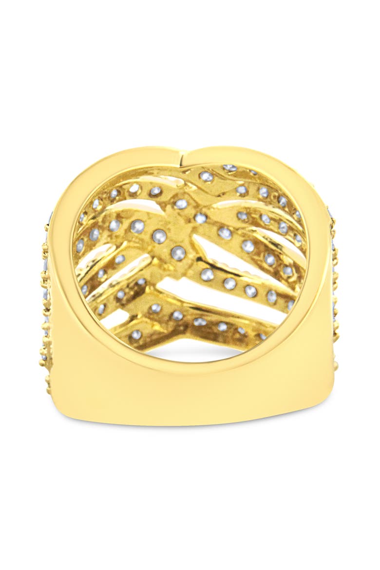 10K Gold 3.00 Cttw Diamond Multi Row Bypass Cocktail Band Ring, Alternate, color, Yellow Gold