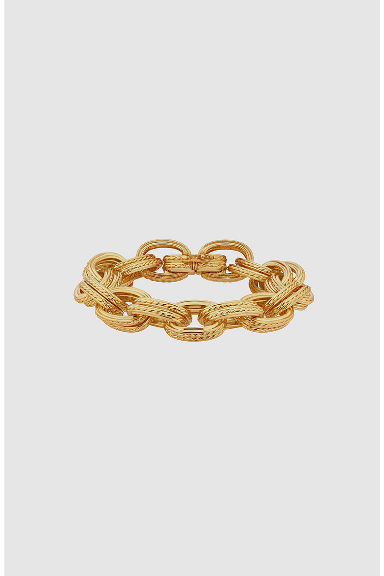 Double Link Chain Bracelet, Alternate, color, Gold