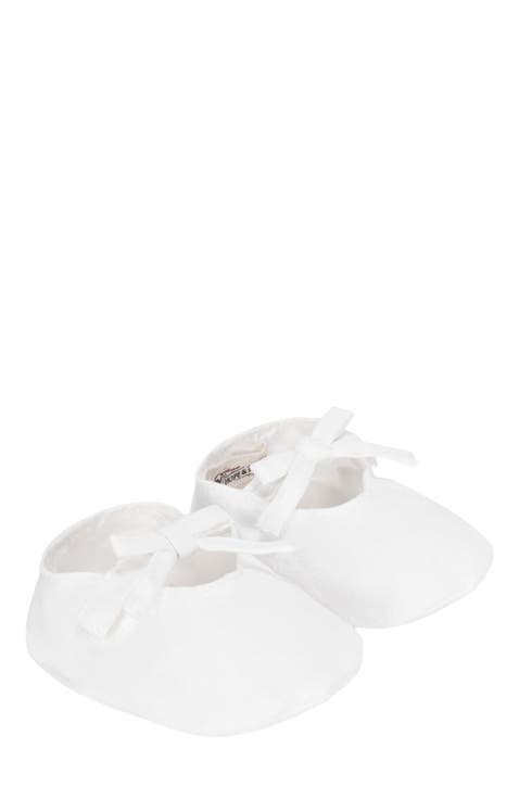 Baby Linen Bow Soft Shoe, Infant