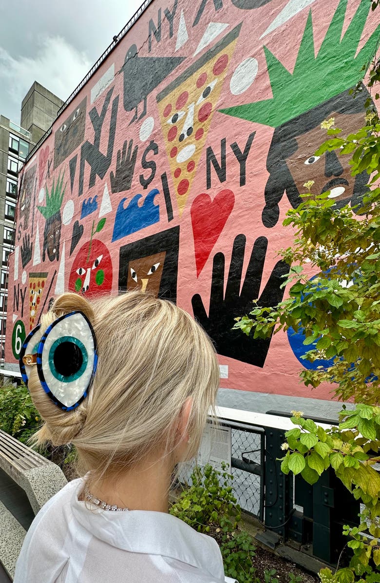 Solar Eclipse Evil Eye Claw Hair Clip, Alternate, color,