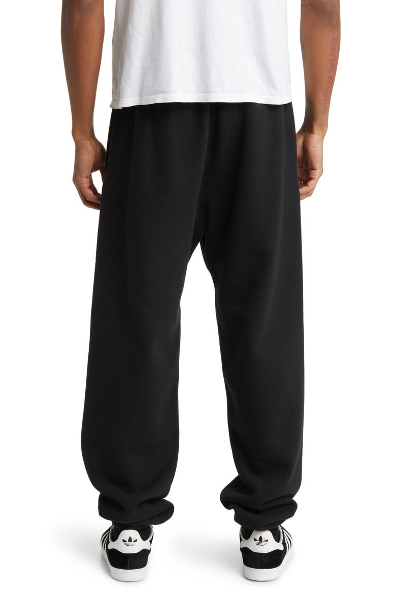 Relaxed Cotton Blend Drawstring Sweatpants, Alternate, color, JET BLACK