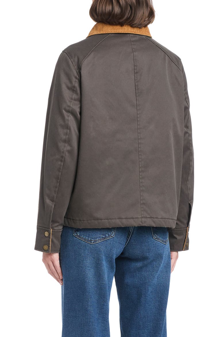 Hooded Waxed Jacket, Alternate, color, DARK BROWN