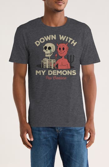 Monster Digital Down With My Demons Graphic T-shirt In Gray