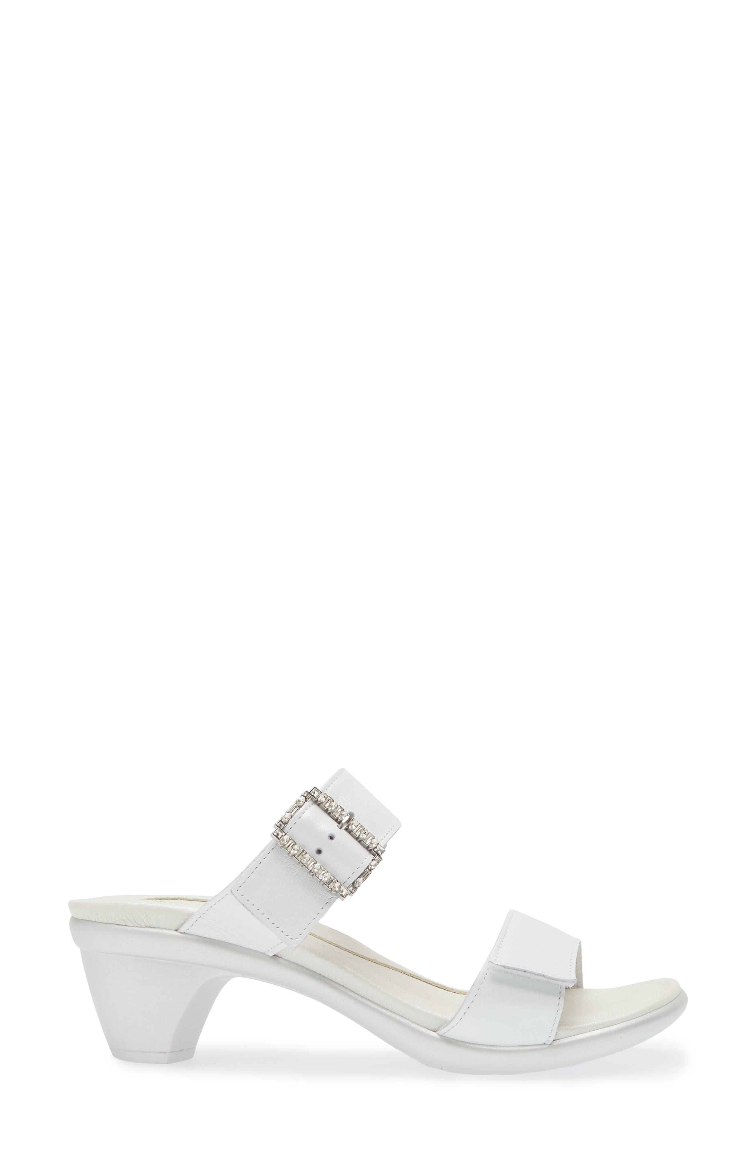 Recent Slide Sandal, Alternate, color, WHITE PEARL LEATHER