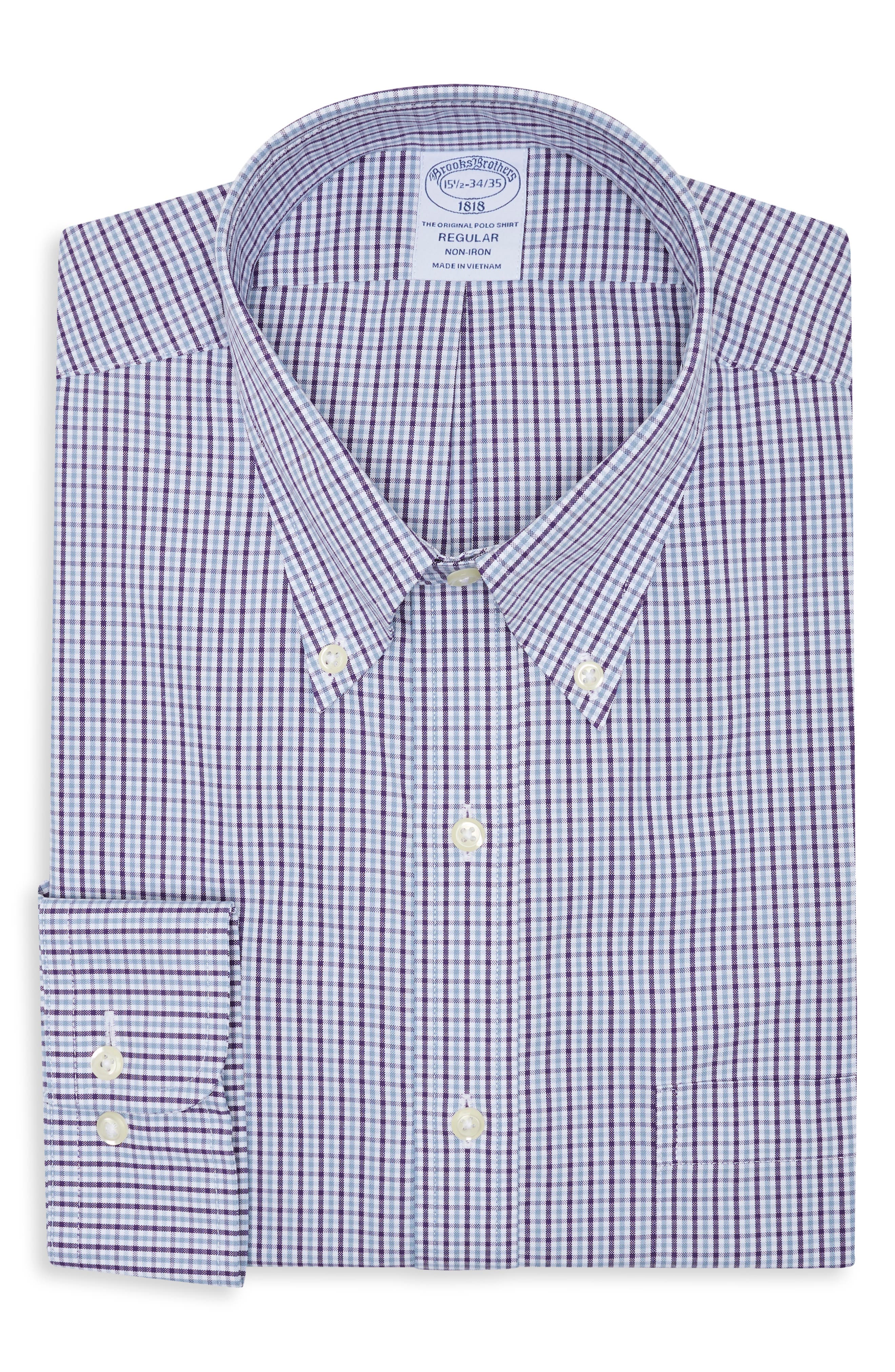 Regular Fit Non-Iron Checked Button-Down Shirt