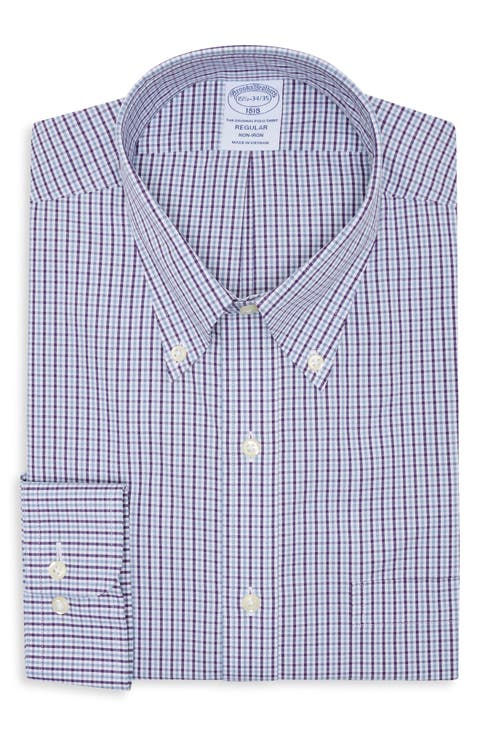 Regular Fit Non-Iron Checked Button-Down Shirt