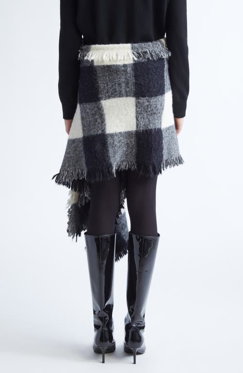 Proenza Schouler Kai Asymmetric Glen Plaid Brushed Alpaca Blend Skirt In Multi
