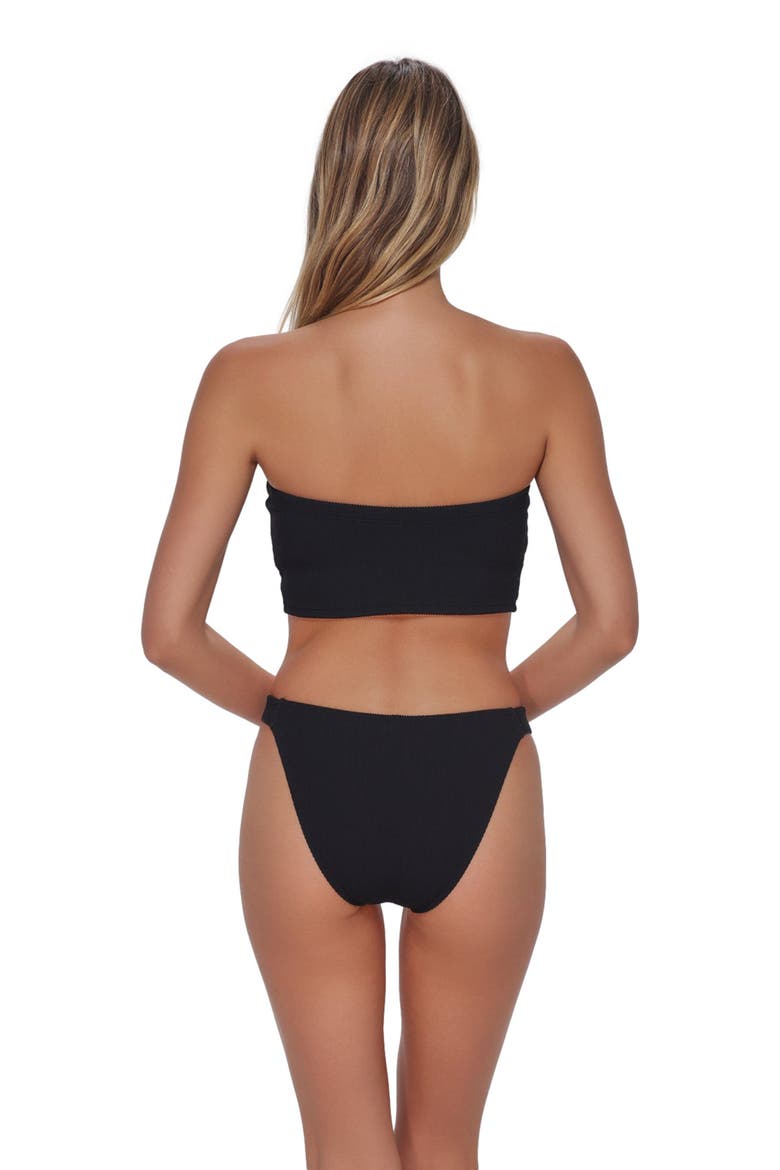 Shellie Tube Top Bikini Swimsuit, Alternate, color, Black Pacifica Rib