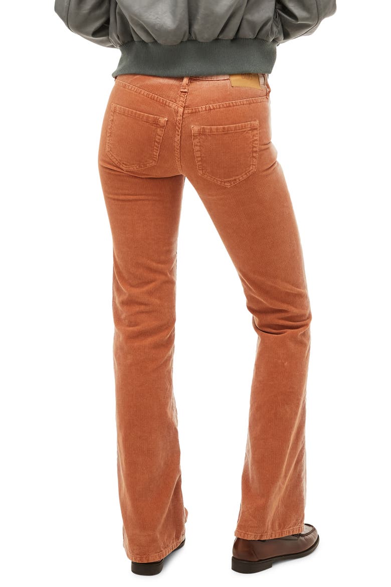 Low Rise Washed Corduroy Flare Pants, Alternate, color, ORANGE
