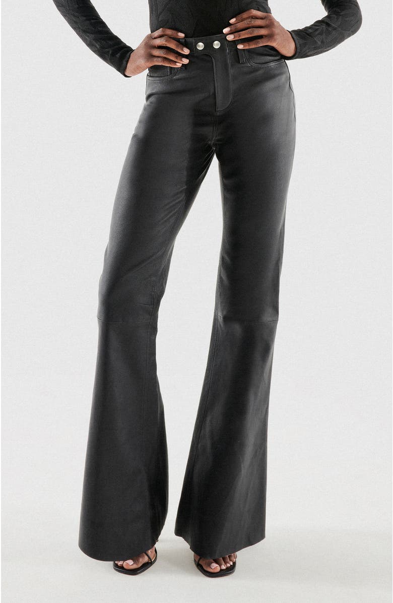 AS by DF Robbie Stretch Leather Flares, Main, color, Black
