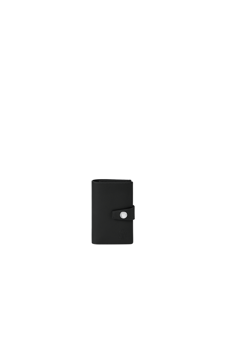 Brushed leather wallet with zipper, Alternate, color, Black