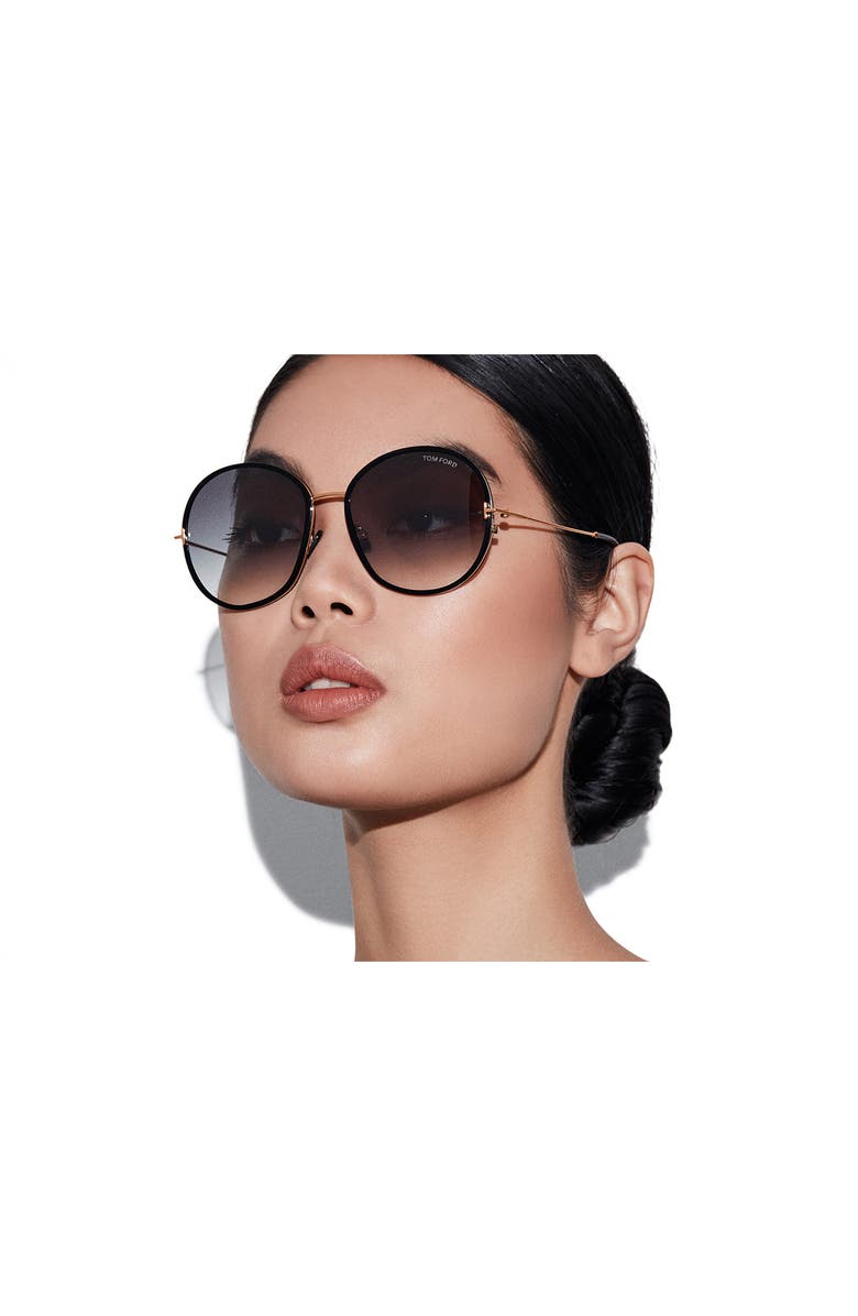 TOM FORD Hunter 58mm Round Sunglasses, Alternate, color,