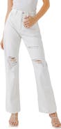 Grey Lab Destroyed Straight Leg Jeans