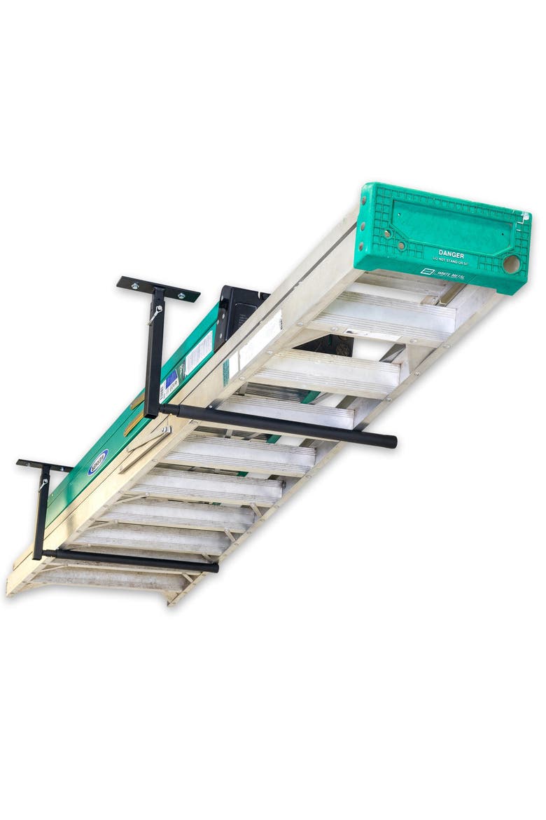 Hi-Port 2 -Ladder Adjustable Ceiling Storage Rack -Single -Holds 75 lbs, Main, color, Black