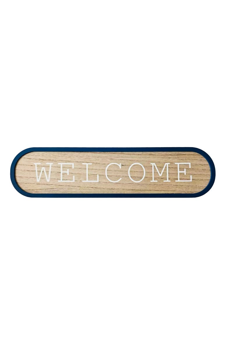 Welcome Rounded Sign Wall Decor, Main, color, Brown