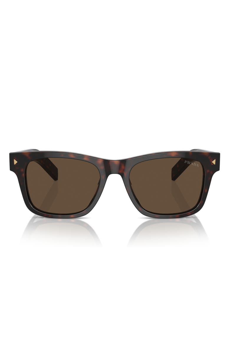 Prada 51mm Rectangular Sunglasses, Main, color, Dark Brown