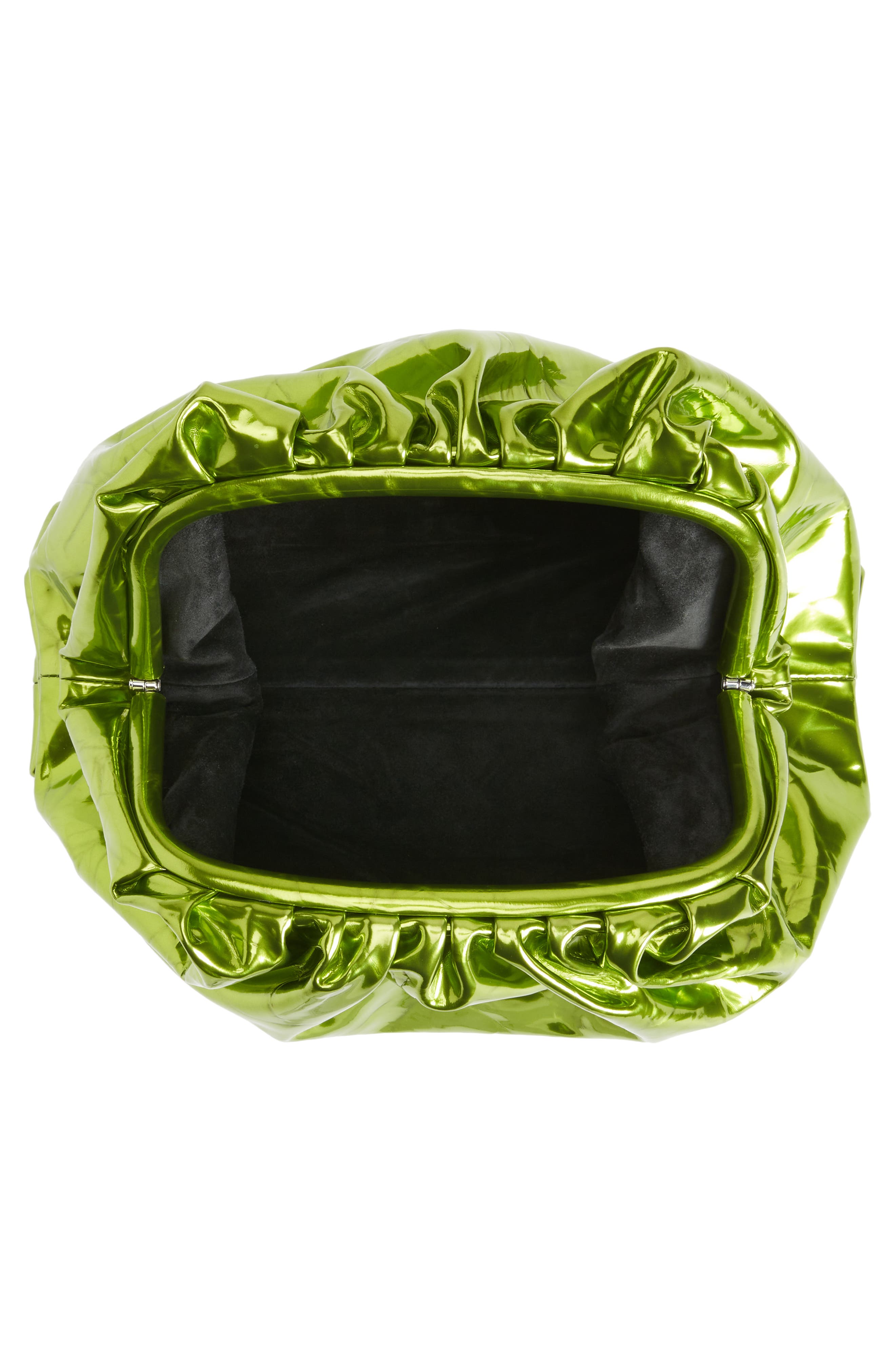 Bottega Veneta Teen Pouch Leather Clutch, Alternate, color, Chlorophyll-Silver