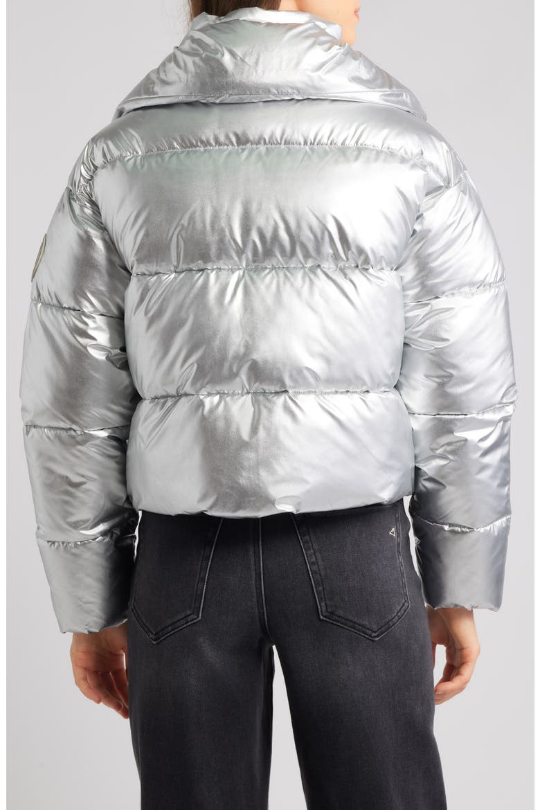 Giselle Windproof Crop Puffer Jacket, Alternate, color, SILVER