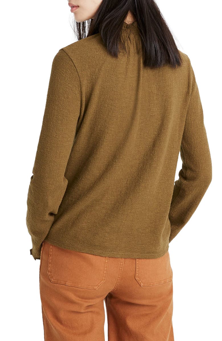 Madewell Texture & Thread Ruffled Mock Neck Top, Alternate, color, 