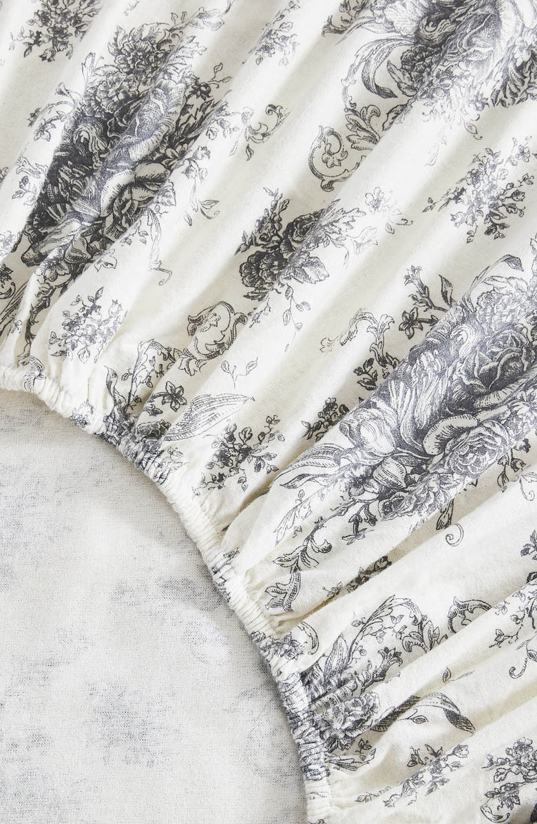 MELANGE HOME Petit Toile Flannel Sheet Set, Alternate, color, Grey