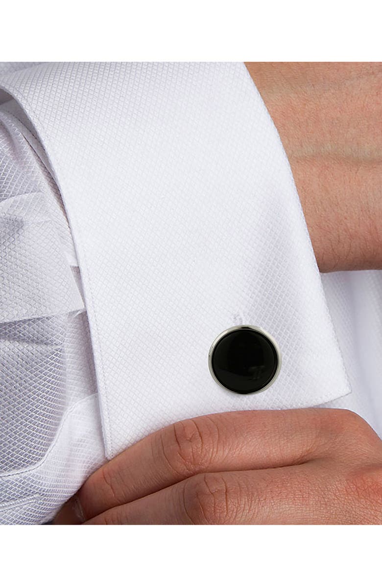 David Donahue Brass 
Onyx Shirt Studs 
Cuff Links Set Gift Box, Alternate, color, 