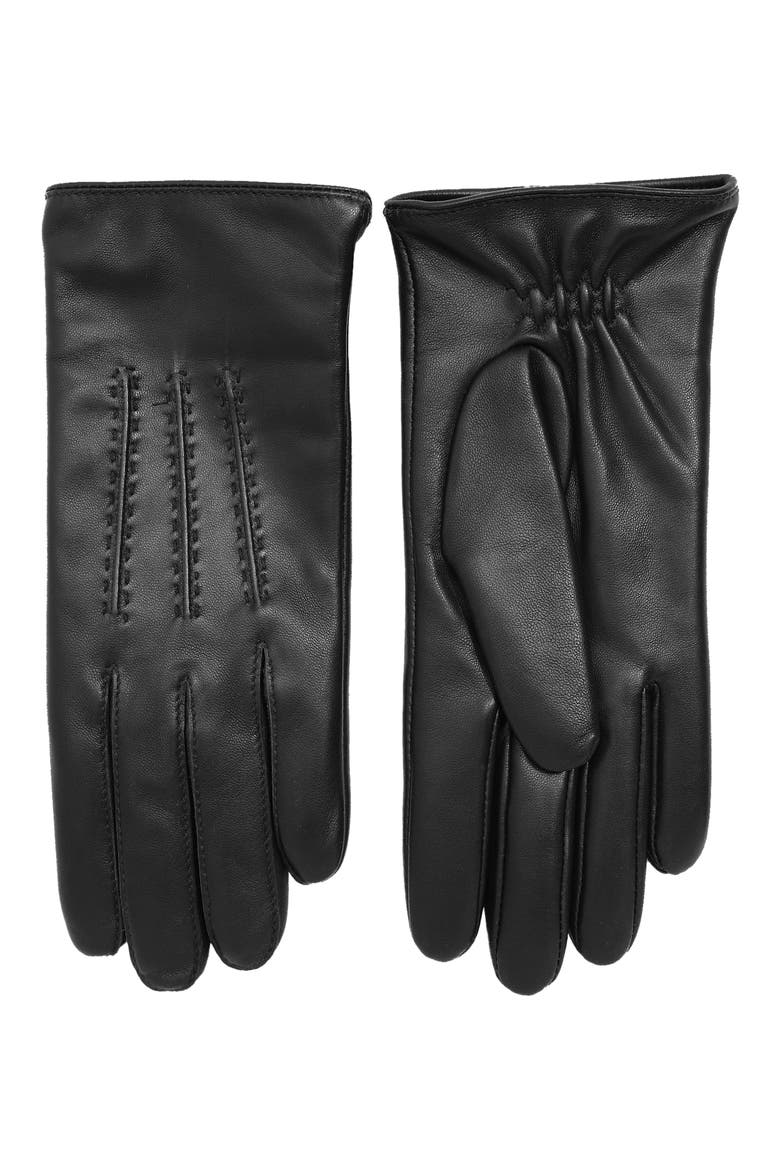 Vintage Leather Gloves, Main, color, BLACK