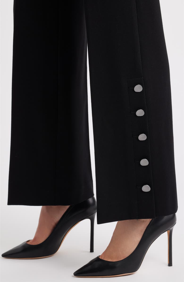 Anne Klein Rivet Accent High Waist Wide Leg Pull-On Pants, Alternate, color, 