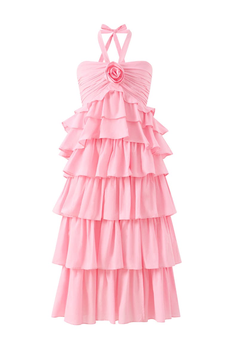 Ellie Cotton Frill Maxi Dress, Main, color, Pink